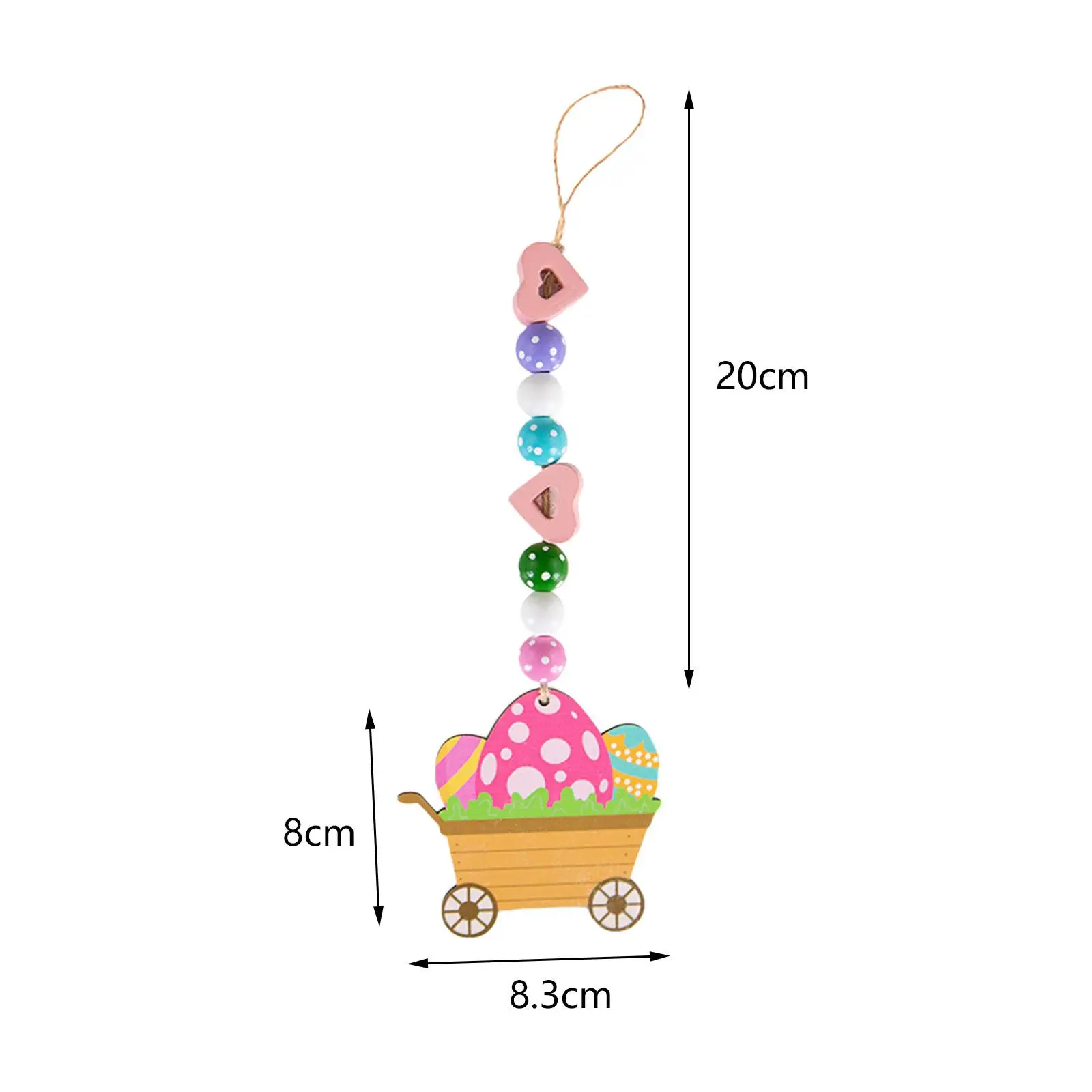 Wood Easter Hanging Decoration Colorful Decorative Lovely Party Supplies 11inch