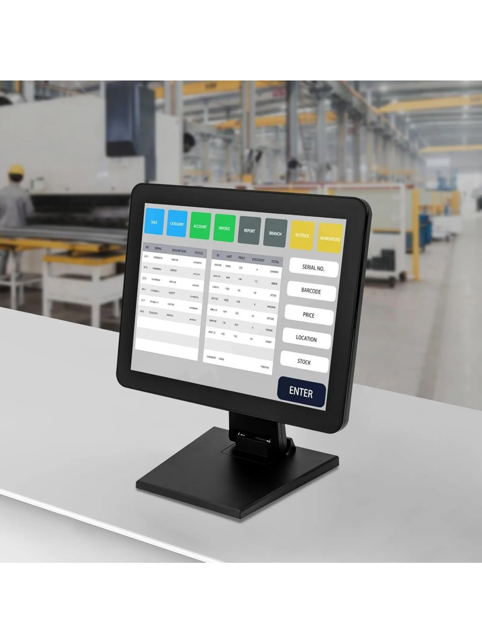 Caisse enregistreuse avec écran d'affichage, PC POS, caisse enregistreuse pour restaurant, café, écran tactile LCD 15 pouces, enregistreur