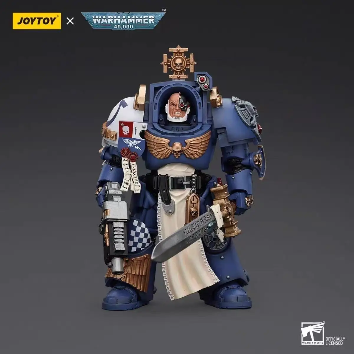 JOYTOY 1/18 Figurka Akcji 40K Kapitan Ultramarines w Zbroi Terminatora Kolekcja Anime Model Militarny