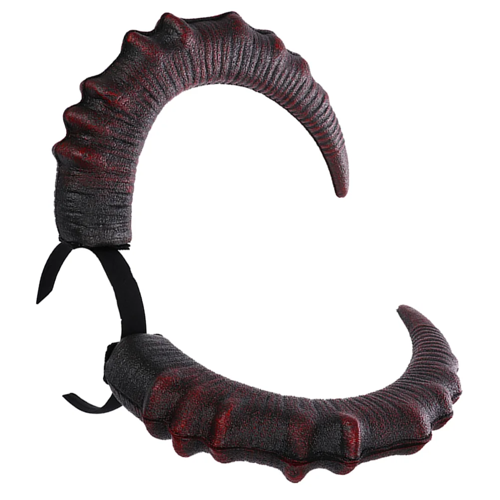 

Demon Horn Headband Halloween Horns Ox Headbands for Women Sheep While Animal Pu Hairband Man Masquerade Masks