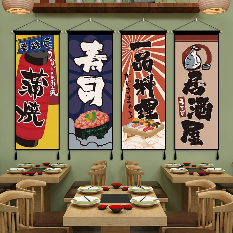 

Japanese Hanging Scrolls for Home Decoration, Cuisine Izakaya, Sushi Bar, Restaurant, Bedroom Poster, Art Painting, Living Room,