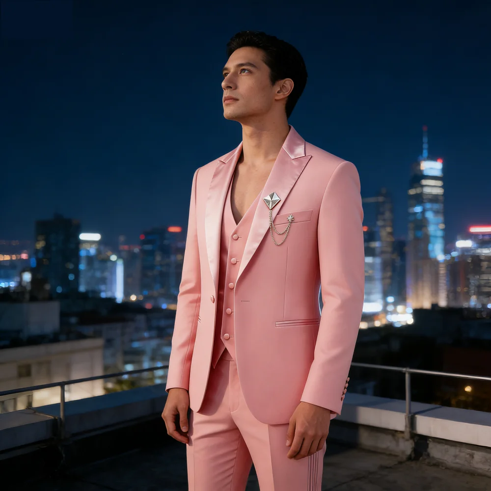 

Masculino preto 3 peças fino ajuste elegante formal casual conjunto de 3 peças jaqueta colete calças negócios casamento dança ja