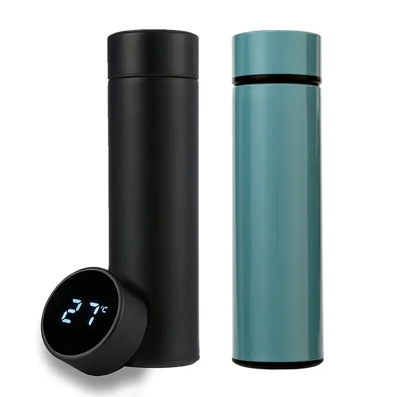 【50% Discount】2Pcs Stainless Steel Smart Water Bottle, Leak Proof, Double Walled, Keep Drink Hot & Cold, LCD Temperature Display