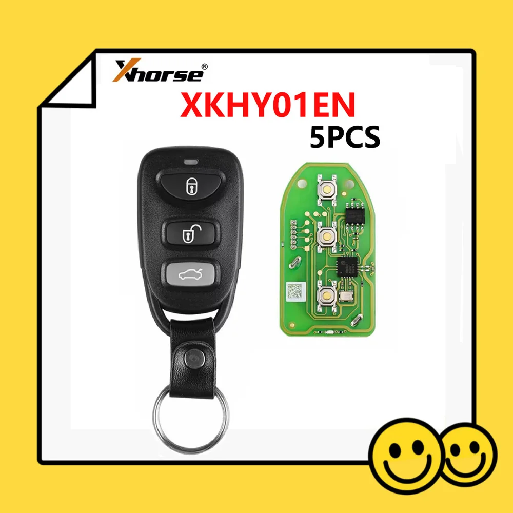 5pcs/lot Xhorse XKHY01EN Wire Universal Remote Key for Hyundai 3+1 Buttons English Version working with VVDI Key tool