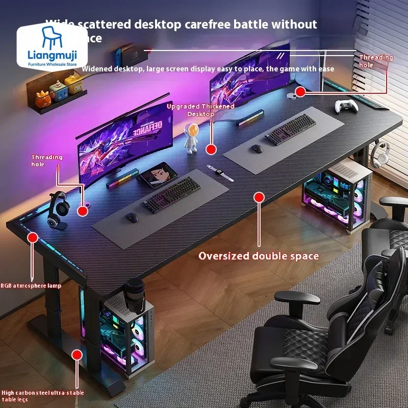 

Регулируемая высота, украшение для игрового стола, компьютерное RGB освещение, интеграционный стол, подстаканник, офисная мебель Mesa De Juego
