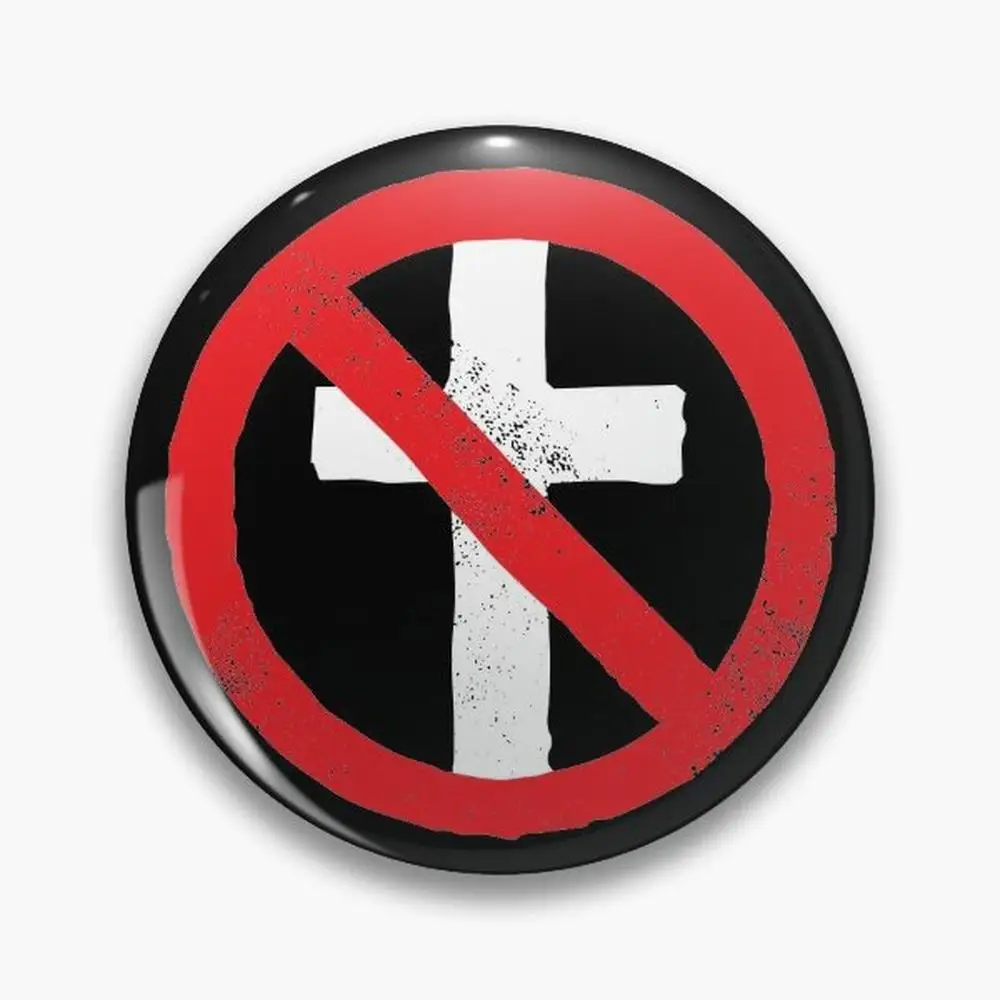 Broches de botones de alfiler antireligión antiiglesia, broche personalizado, insignias de solapa de moda, accesorio de joyería