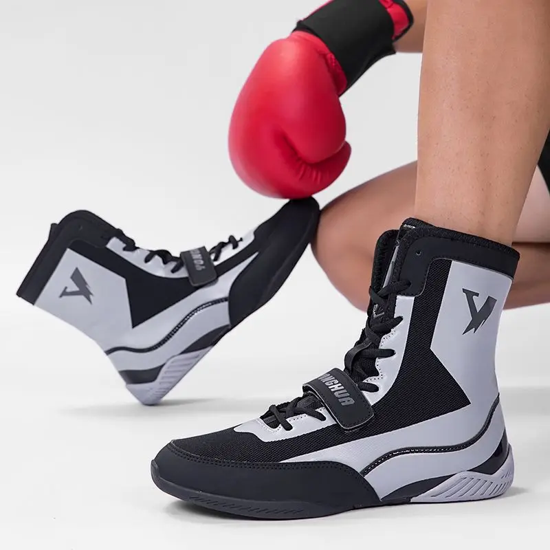 Mehrfarbige High-Top-Kampfschuhe für professionelles Training, rutschfeste Wrestling-Schuhe, leichte, verschleißfeste Boxschuhe