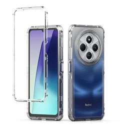 3 in 1 Rugged Armor Shockproof Case For Xiaomi Redmi 14C 14R 6.88 inches Hard Plastic TPU Frame Transparent Acrylic Back Cover