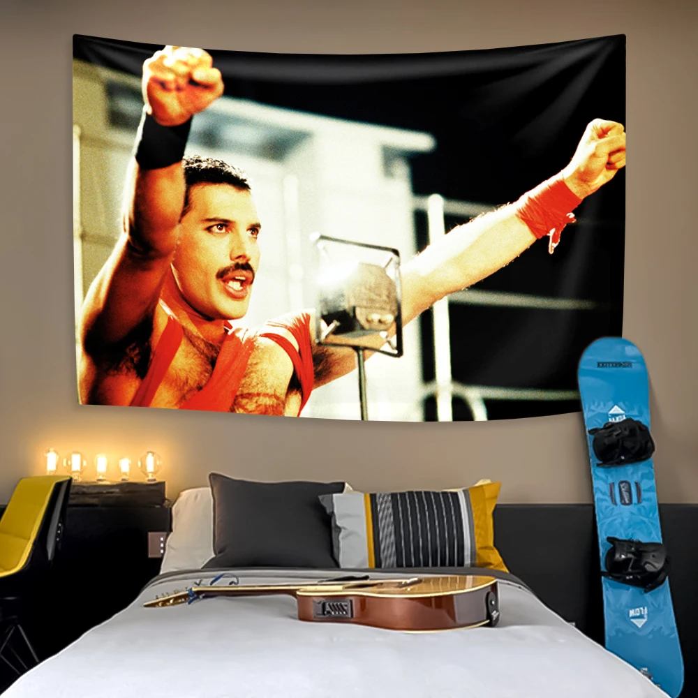 Classic Rock Singer Freddie Mercurys Tapestry Wall Hanging Home Decor Bedroom Living Room Wall Art Aesthetics Background Cloth