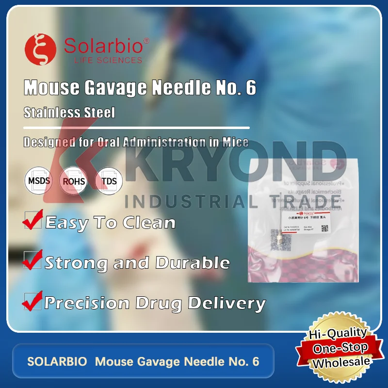 

SOLARBIO Мышь Gavage Игла No 6, прямой и изогнутый наконечник из нержавеющей стали для оригинального лабораторного и исследований