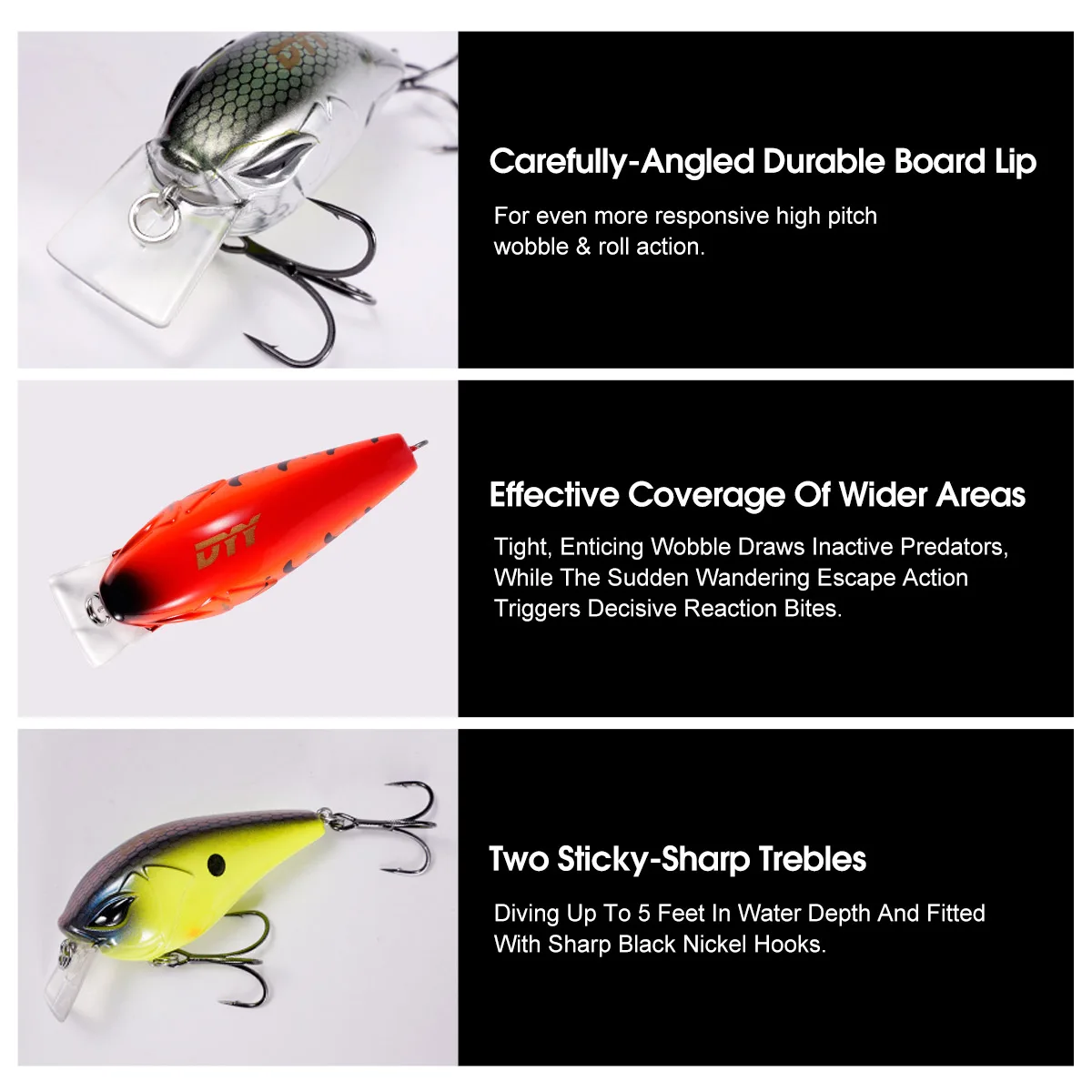 DYY Squarebill - Señuelo flotante para lubina y trucha versátil - imagen 5