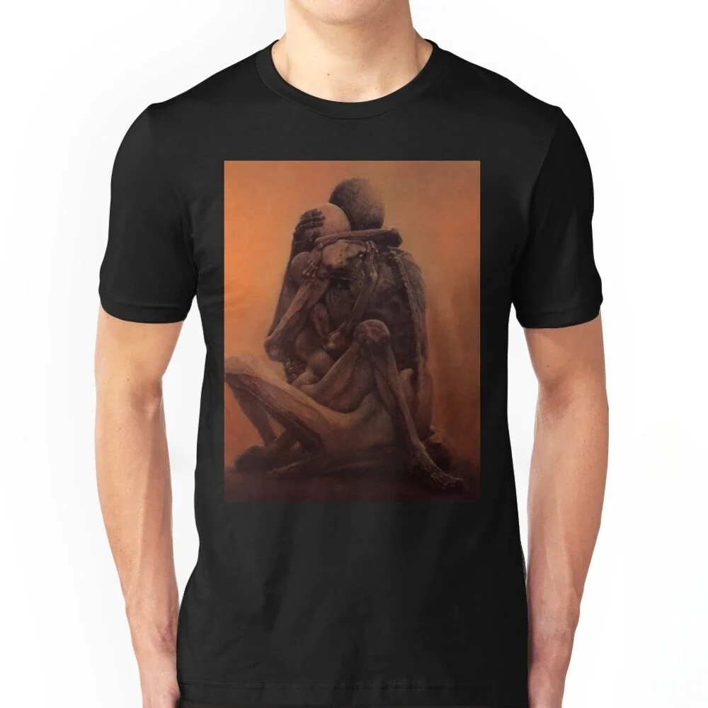 The Lovers Sadness Loneliness Skull Skeleton Atmospheric Printed Hipster Tees Untitled The Lovers By Zdzislaw Beksinski T Shirt