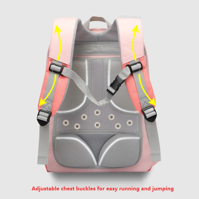 Orthopedic Schoolbag Primary Girl Ergonomic Chest Buckle Backpack Boys' Ridge Protector Lightweight Children's Backpack