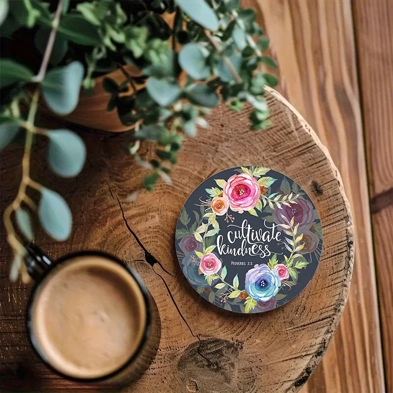 Faith-Based 2D Wooden Coaster Heat-Resistant Slip-Resistant Tabletop Protection Home Office Party Holiday Decor Moving Gift