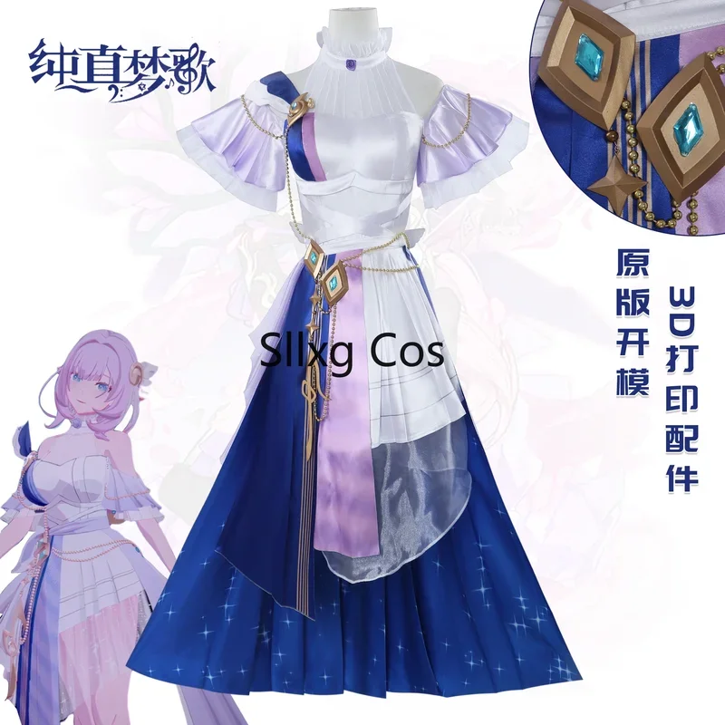 

FC6Anime Elysia Cosplay Costume Honkai Impact 3 Carnival Uniform Wig Halloween Costumes Women Game Honkai Rail Star@FC8！