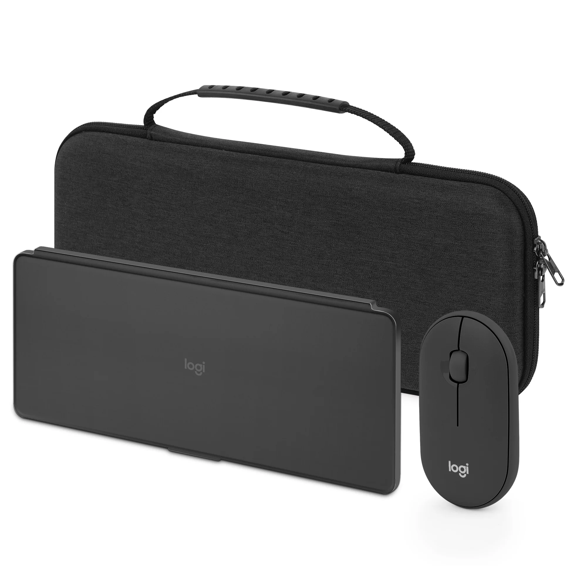Geekria Keyboard Hard Shell Travel Case Compatible with Keys-To-Go 2 + M350s Pebble 2, Keyboard and Mouse Combo Carrying Bag