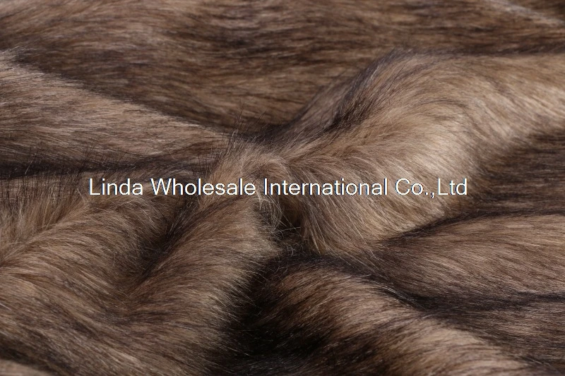 Cosplay plush fabric,Beige bottom dyed black tip faux fur fabric,felt cloth,