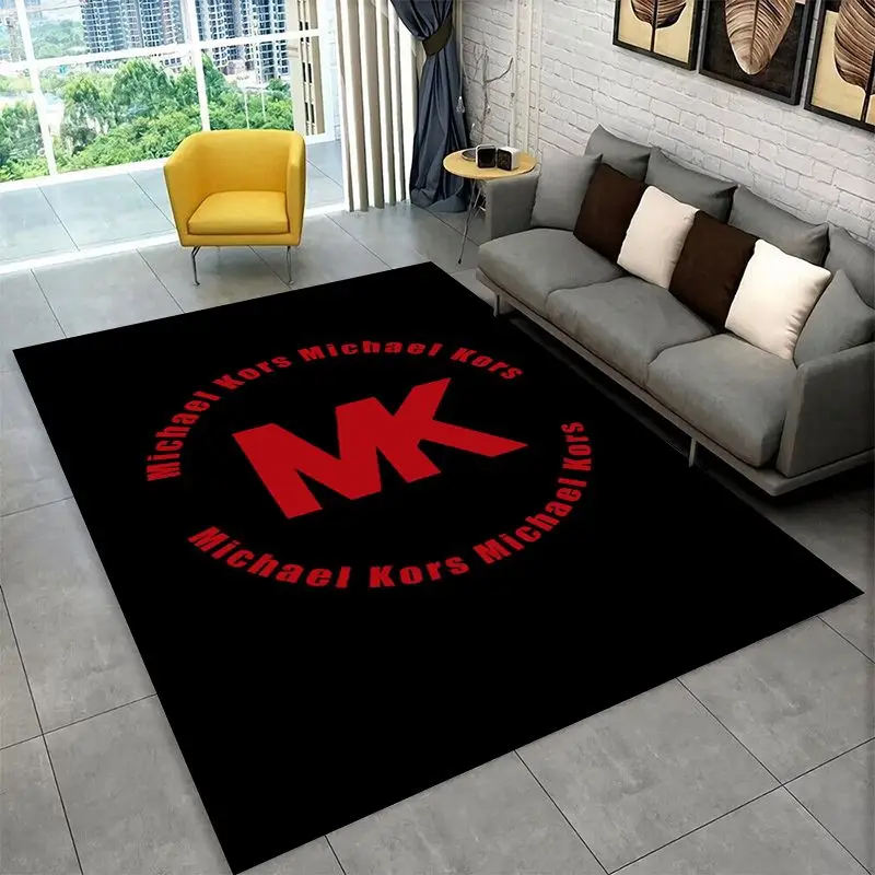 Classic M-Michael-Kors Logo Non-Slip Area Rug for Living Room,Bedroom,Playroom,Soft Carpet Floor Mat Home Decor Rug  Room