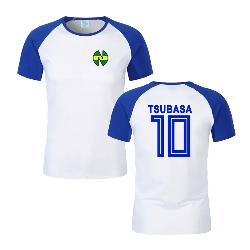 Captain Tsubasa T Shirt Ozora Tsubasa Kojiro Hyuga Short Sleeve T-Shirt Football Jerseys Adult/Kids Cosplay Costume Summer Tops