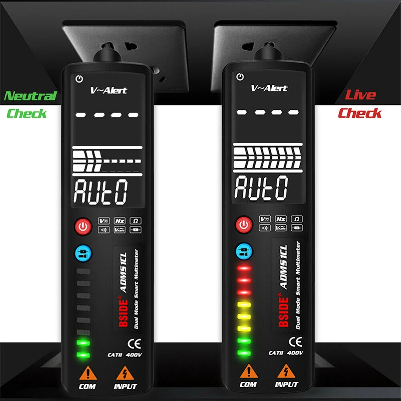 BSIDE ADMS1CL 3-IN-1 Multimeter Voltmeter+Voltage Detector+ Wire Tester Multimetro Ohm Hz Continuity NCV Test