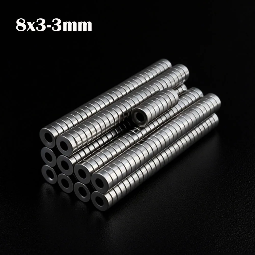 Powerful Neodymium Magnet 8x3-3mm Round Super Strong Magnets with Hole NdfeB Permanent Magnetic Imanes DIY Refrigerator Magnet