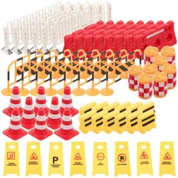 Mini Traffic Sign Street Sign Toy Set Traffic Light Cross Road Signal Block Toy Used For Safety Education Game Kids Gift