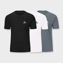 New Men's Sports T-Shirt Set 3 Pieces With Ultra-Thin Breathable Sports Quick Drying Short Sleeve Jogging Fitness Exercise Tops