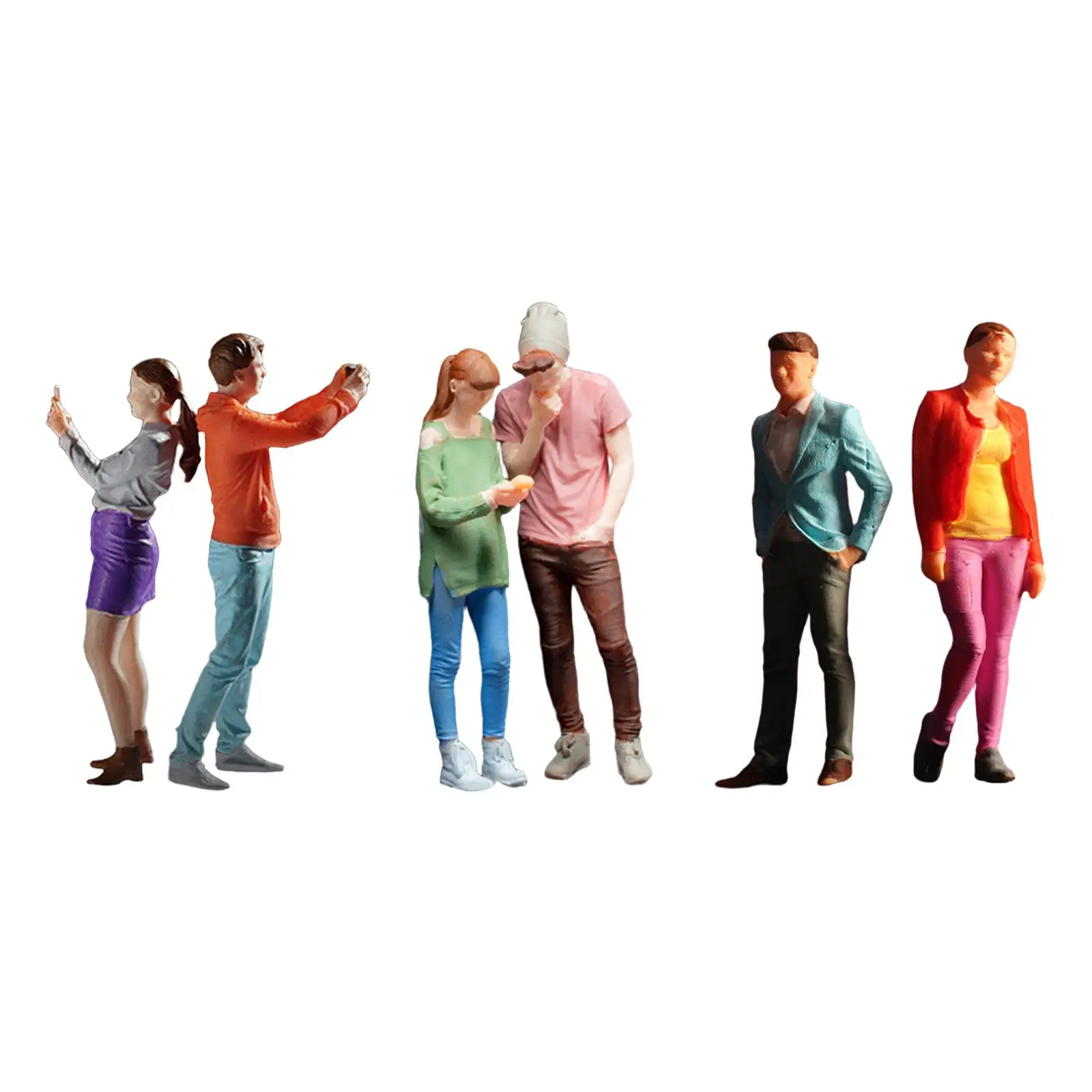 

2x 1:64 Hand Painted People Figures Desk Decor Train Park Street Diorama Character for Micro Landscapes Photo Props Accessories