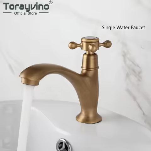 Torayvino Bathroom Faucet Basin Single Lever Faucet Deck Mounted Washbasin Torneira Bathtub Sink Only Cold Water Tap Nozzle