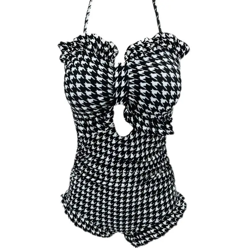 Maillot de bain une pièce pour femmes, sexy, dos ouvert, serré, avec poignées amovibles, soutien-gorge, vêtements de plage, 2023