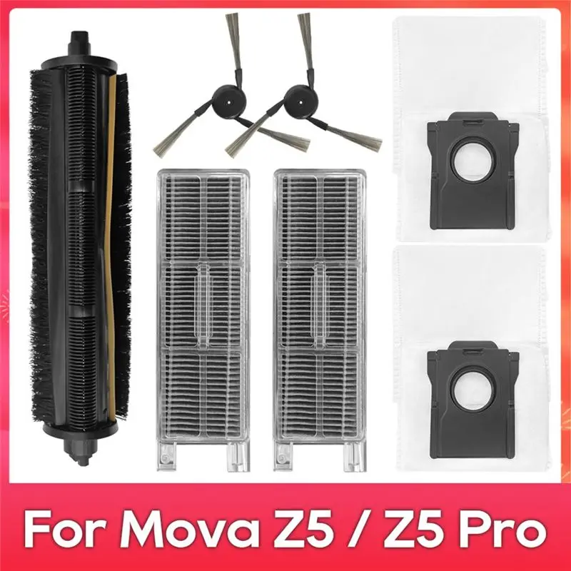 

Комплект аксессуаров для робота-пылесоса ABKU-Fit для Mova Z5 / Z5 Pro: боковая щетка Tricut, HEPA-фильтр, мешок для пыли, запасные части.