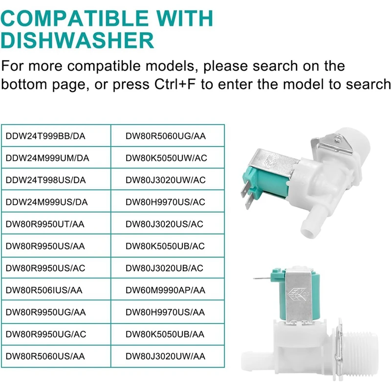 DC62-30314L Dishwashers Water Inlet Valve Assembly  For Samsung Dish Washing Machine  Replaces PS4209101 PAP5582579 image 3