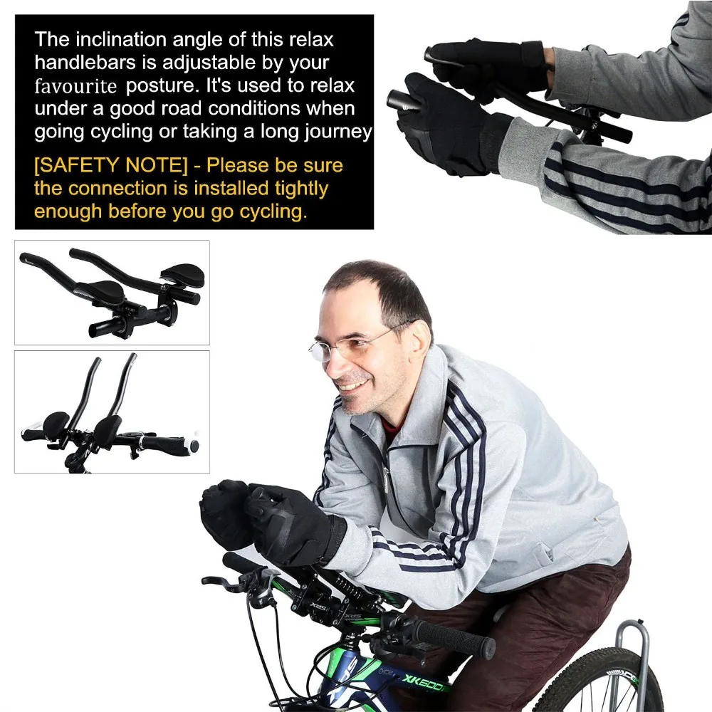 WEST BIKING Aluminium-Legierung TT Lenker Aero Bike Extender Armstützen Verstellbare Lenkerverlängerung mit Schwamm-Ellbogenschonern für Radfahren – Detail 4