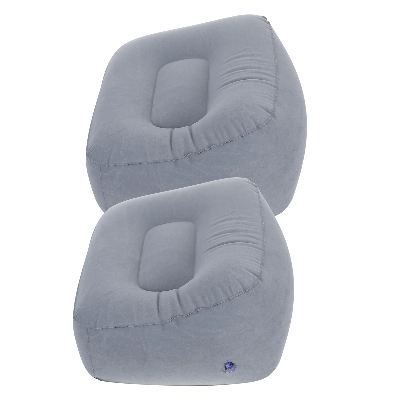 

2 pcs Inflatable Footrest Pvc Flocking Fabric Comfortable Odorless Travel Foot Rest Cushion For Plane Car Office Use Lightweight