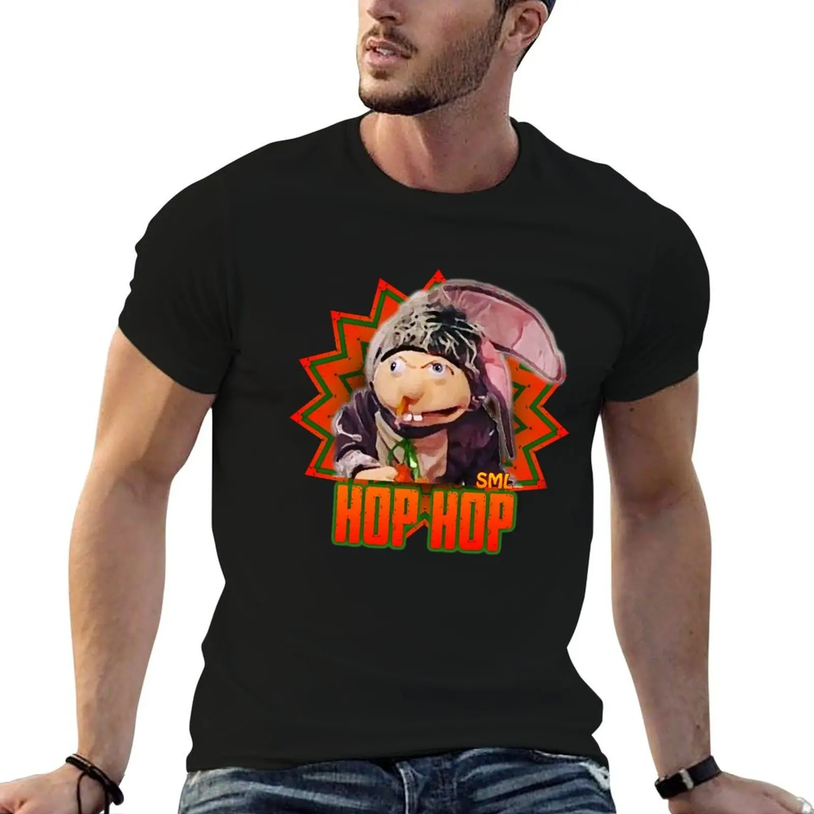

SML JEFFY HOPS T-Shirt man t shirts high quality luxury brand black cotton t-shirt plain for man package T-Shirt