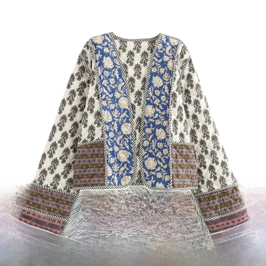 

Women's Double-Sided Wear Quilted Cotton-Padded Jacket Coat Autumn Winter Fashion Printed Design European And US Style 9088