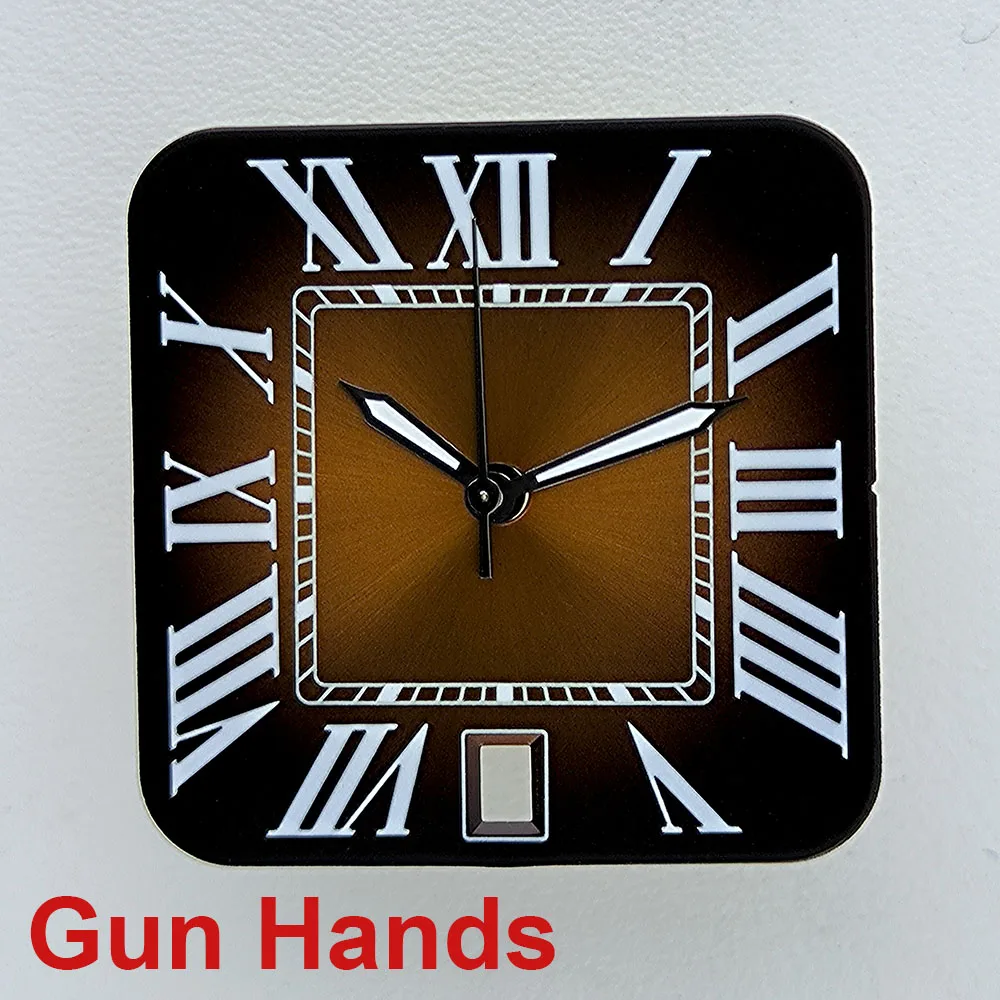 NH35 사각 다이얼 시계 다이얼 맞춤 로고 로마 숫자 남성용 시계 다이얼 N H35 6시 방향 날짜 표시 무브먼트 시계 액세서리 호환