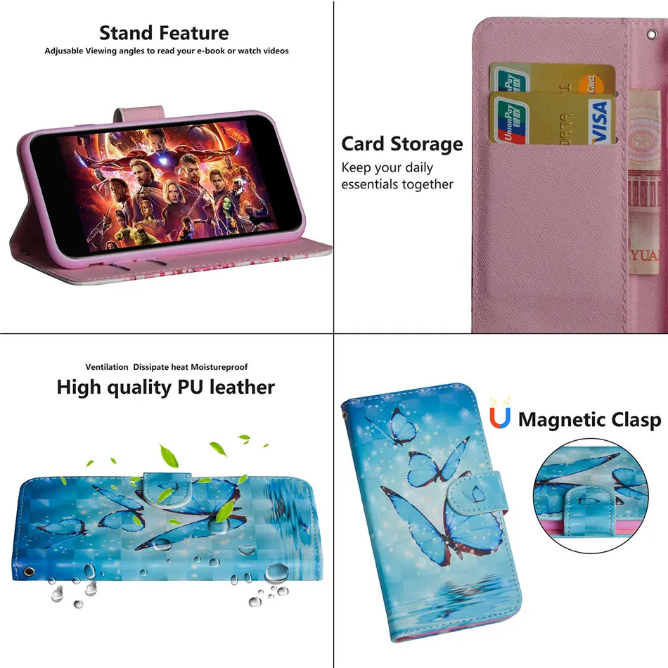 Lovely Phone Case For Wallet Xiaomi Redmi Note 9 9S 8T 8 7S 7 Pro Slim Cover Redmi 10X 9T 9C 9A 8A Y2 S2 Mi 10T Lite Max 2 D24G