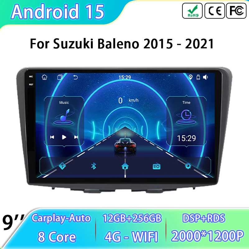 

Android Auto BT Car Radio For Suzuki Baleno 2015 - 2021 Multimedia Video Player Stereo GPS Navigation 4G WIFI Head Unit No 2din