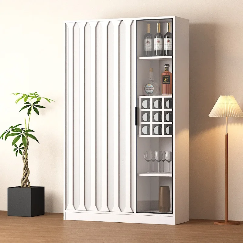 Light luxury solid wood wine cabinet, modern simple living room wall storage cabinet, household multi-layer storage cabinet
