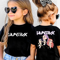 KPop Demon Hunters Saja Boys Kids Clothing Summer Cartoon Derpy Tiger Clothes Fashion Boys T-shirt Cotton Children's T Shirts
