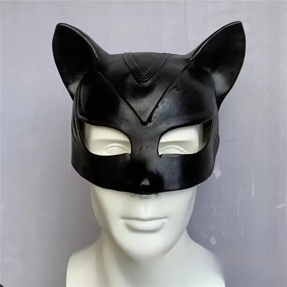 1PC Cat Girl Mask Night Killer Cat Mask Cosplay Half Face Latex Mask Halloween Sexy Cat Woman Party Superhero Movie Costume Prop