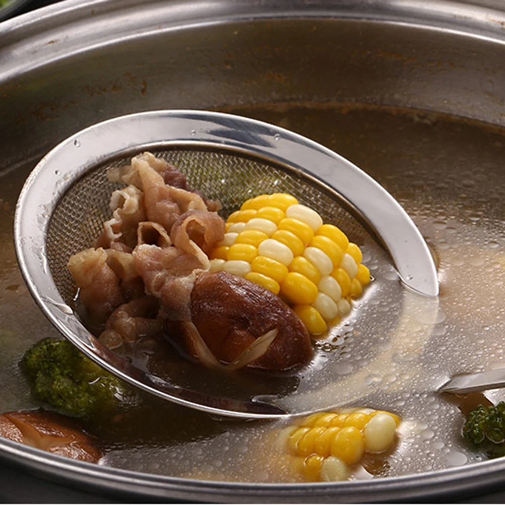 

Stainless Steel Mesh Sieves Thickened Fine Strainer Hot Pot Oil Filter Cooking Flour Sifters Wood Handle Kitchen Colander