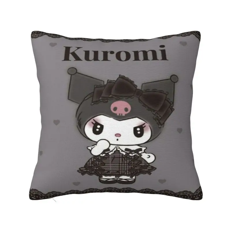 Custom Kuromi Cat Cartoon Anime Luxury Throw Pillow Covers Car Cushion