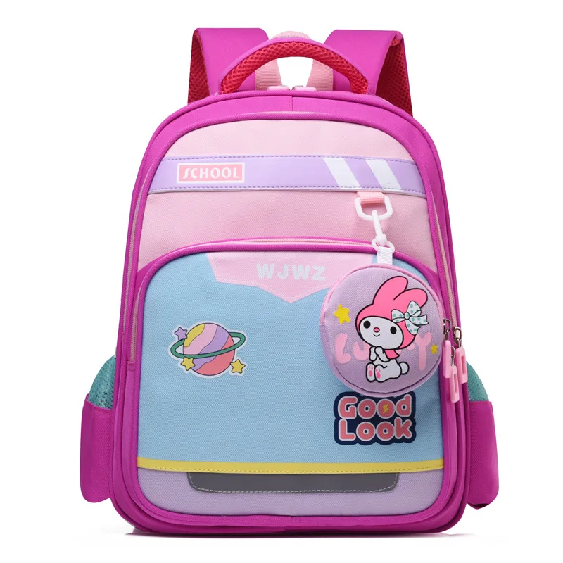 Sanurgente Melody Cartable pour garçons et filles, sac à dos étudiant, sac à dos décontracté, réduction de la charge, dessin animé mignon, polyvalent, nouveau