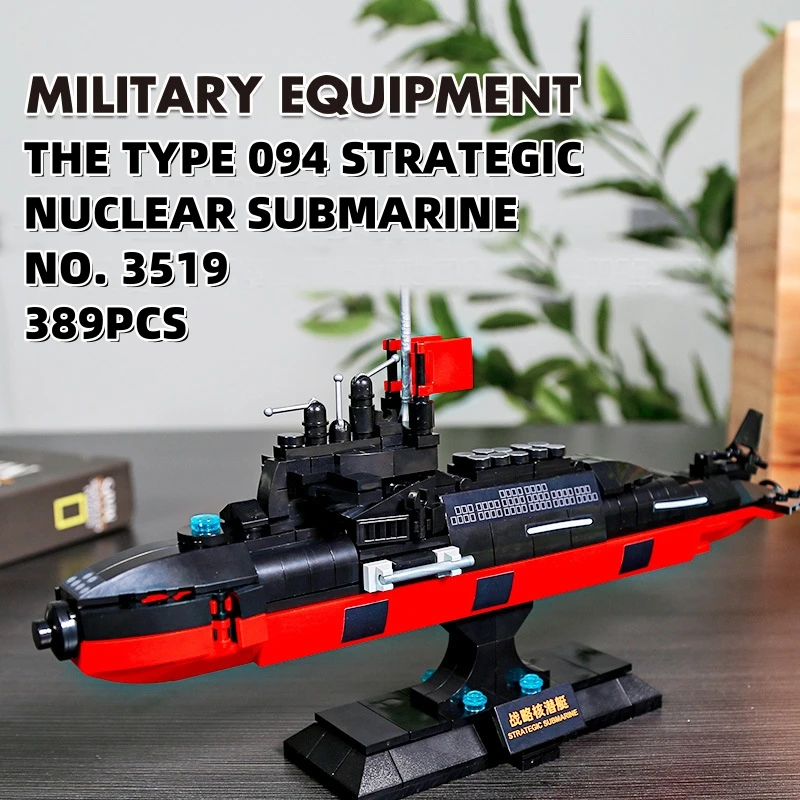 

389PCS Type 094 Strategic Nuclear Submarine Jin-Class Batis Bricks Building Blocks Model Aircraft Carrier Warship Bricks Toys