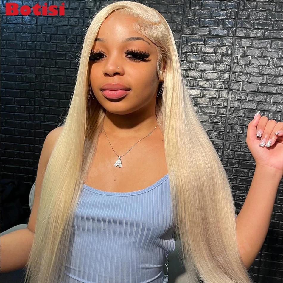 شقراء 613 باروكة من شعر طبيعي العظام مستقيم 13X6 Hd الدانتيل الباروكة الأمامية 30 32 بوصة 13X4 100% شفافة البرازيلي الدانتيل الجبهة الباروكات