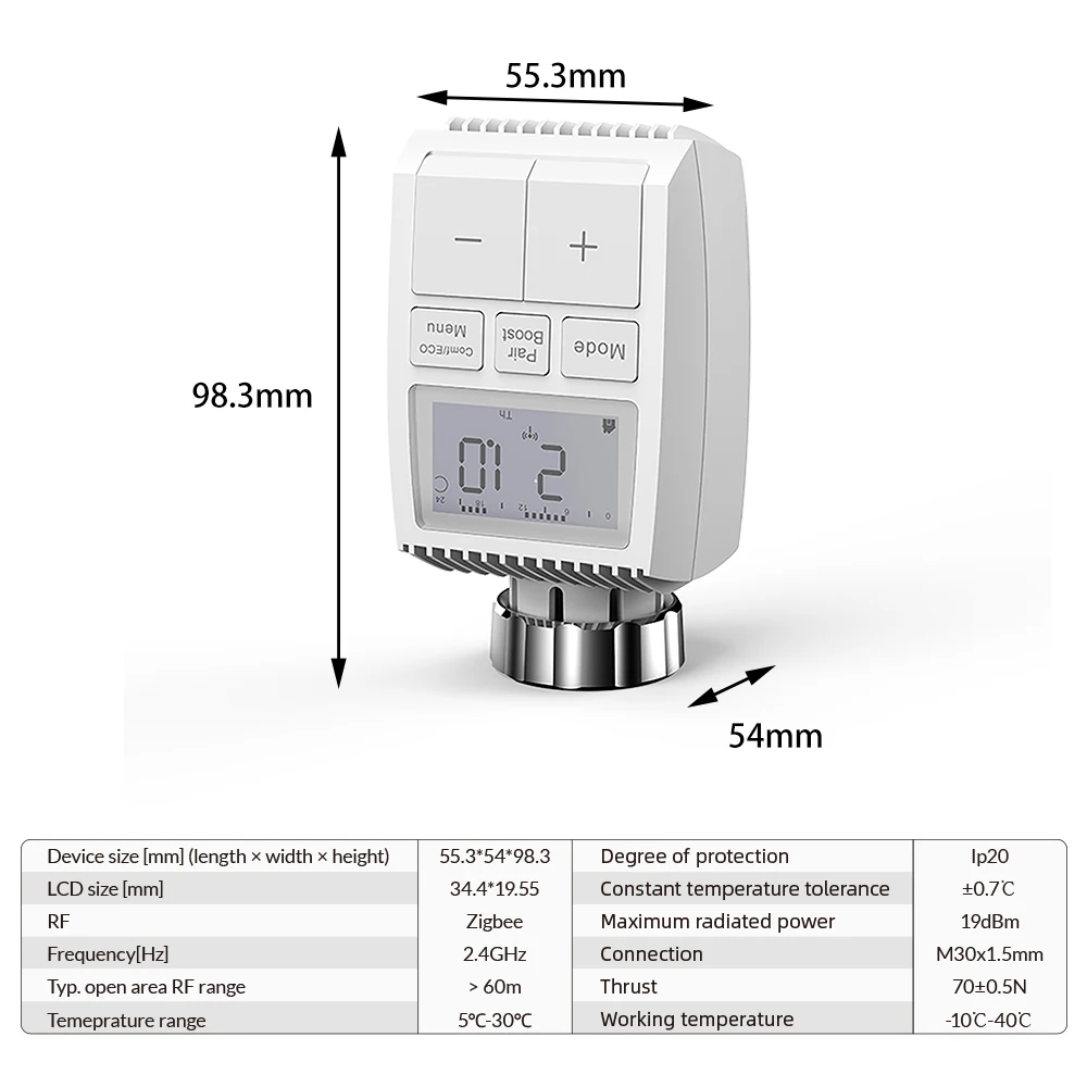 ZigBee TRV Thermostatic Radiator Valve For Thermostat  Actuator With Heating Element Head Tuya Smart Life Home Automation Alexa