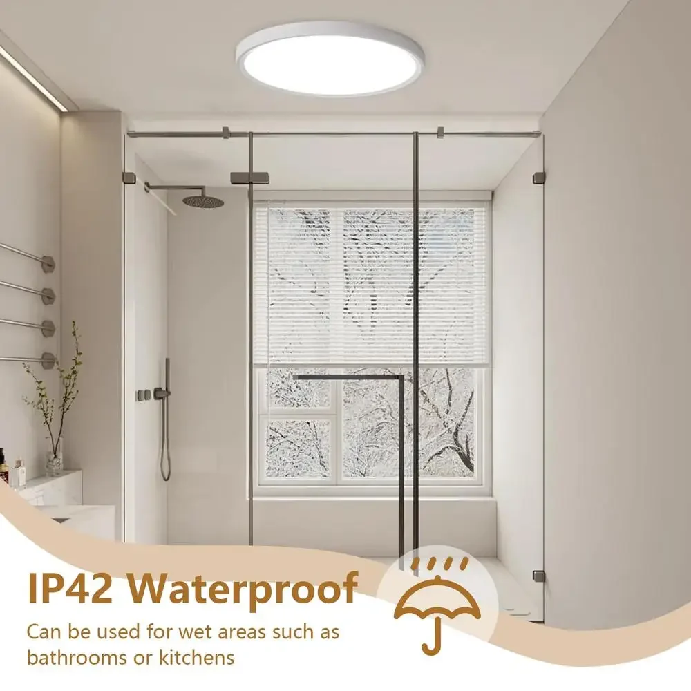 4PK 15.8 Inch LED Flush Mount Ceiling Light 32W 3480LM CCT Selectable Waterproof Ultra Slim Energy Saving Lighting Fixture