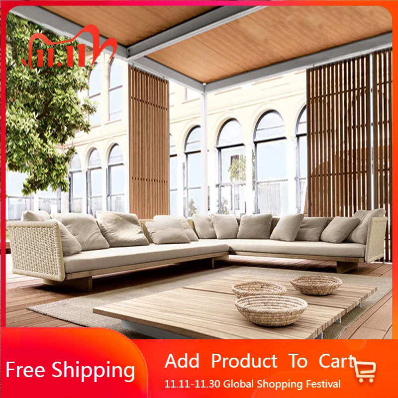 

Nordic Waterproof Patio Set Relaxing Modern Sun-proof Adult Patio Outdoor Set Rattan Sectional Gazebo Muebles Patio Furntiture